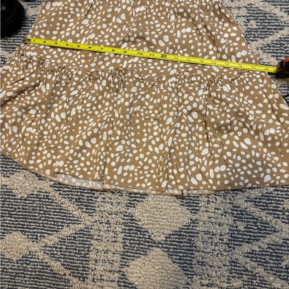 Chic Tan Polka Dot Skater Skirt - Picture 3 of 6